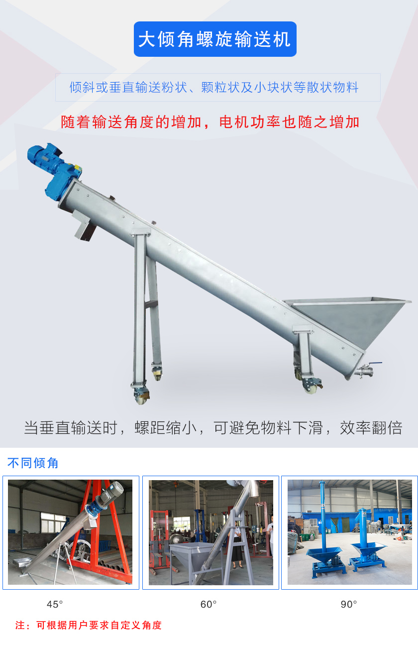 倾斜或垂直输送粉状、颗粒状及小块状等散状物料