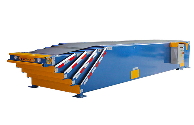 它可以在长度方向上自由伸缩，随时控制输送机的长度