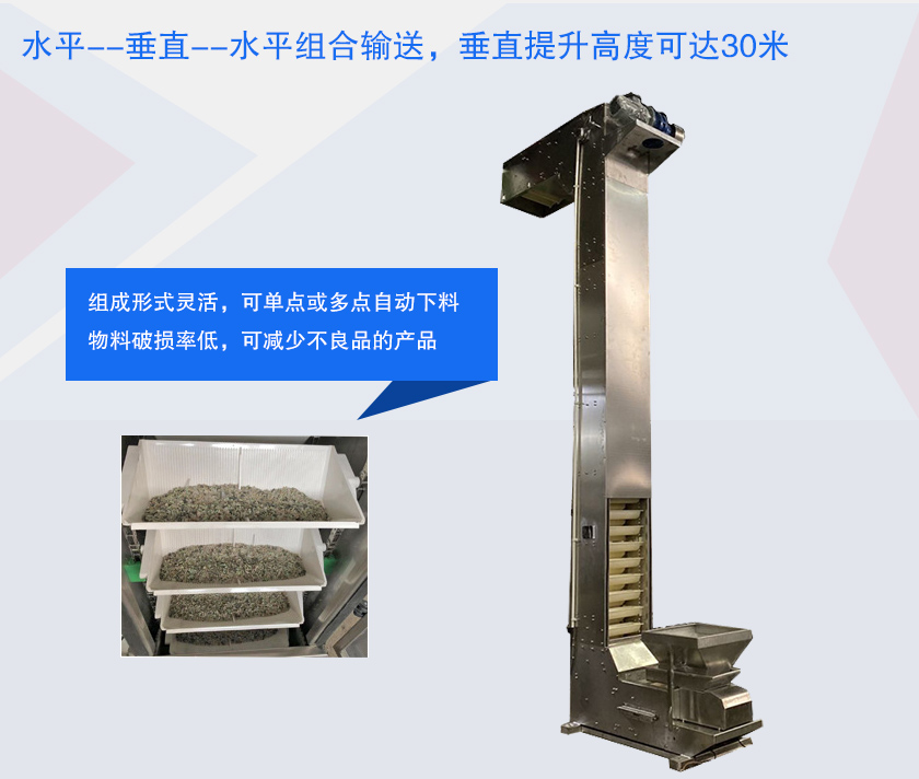 具有提升高度高、防破碎、多点下料等特点