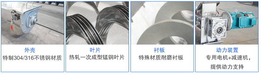 不锈钢无轴螺旋输送机细节与结构